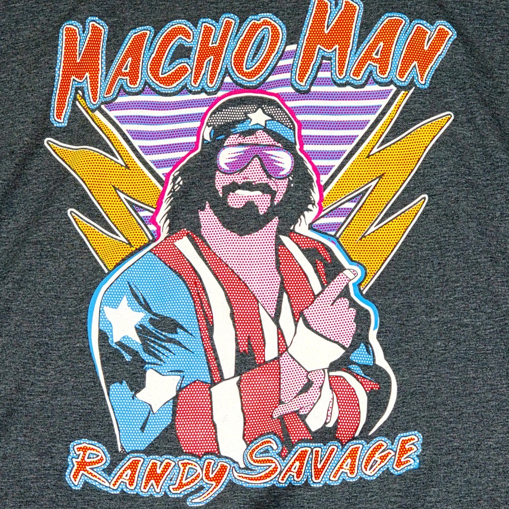 Macho Man Randy Savage T-Shirt Men's 2XL Gildan Softstyle Charcoal Wrestling